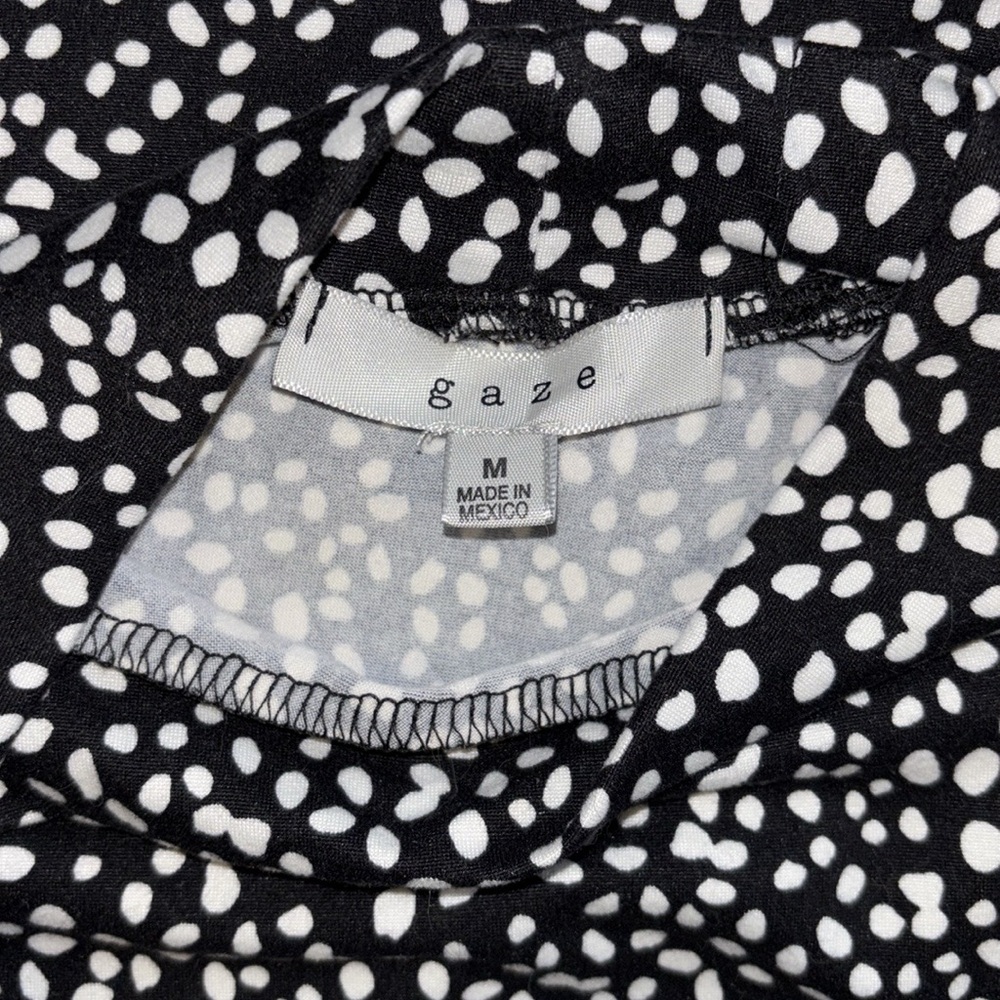 GAZE Black and White polka dots mini turtleneck long sleeve women’s size medium - Picture 6 of 7
